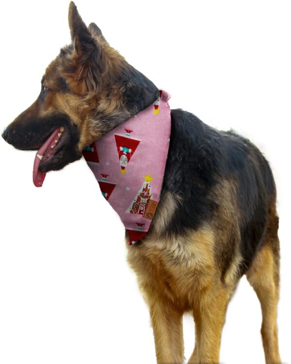 Pink Doggy bandana with Santa Christmas Tree