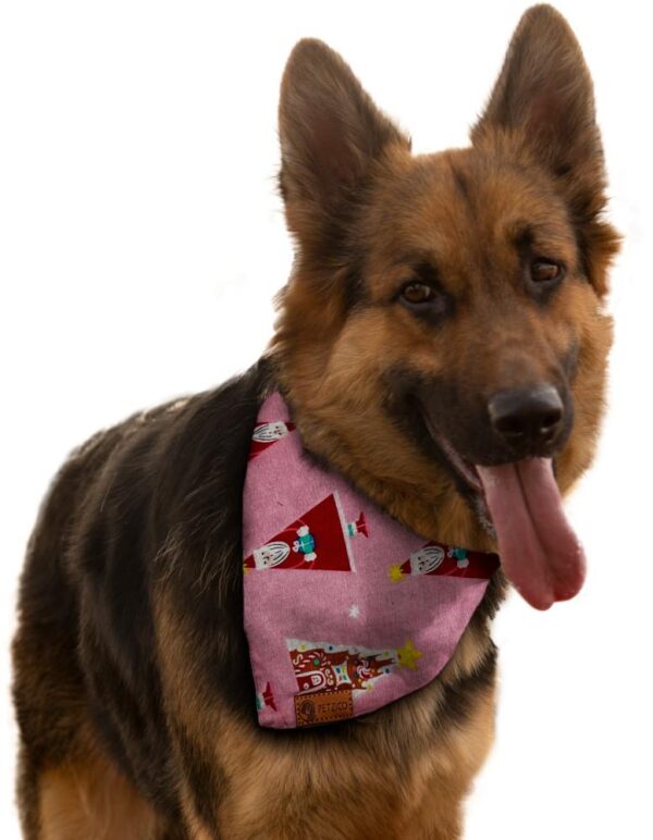 Pink Doggy bandana with Santa Christmas Tree