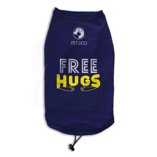 Free Hugs PetZico Dog Tshirt - Dark Blue