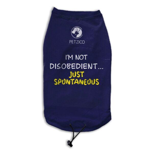 I'm not disobedient Dog T-shirt by PetZico Dark Blue Main image