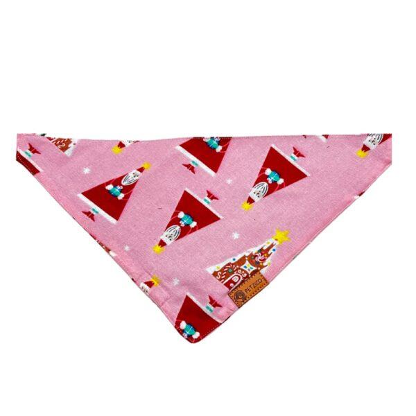 Pink Christmas theme Dog bandana