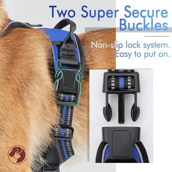 Full Body Dog Harness - Secure buckles - Blue