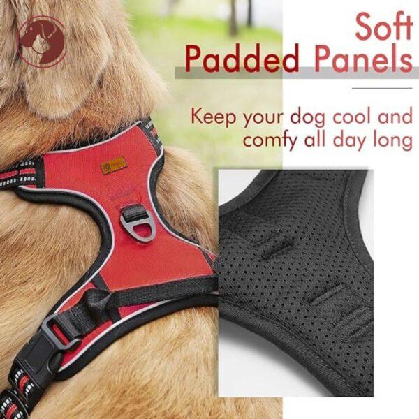 Full Body Dog Harness - Soft panels - Red PetZico