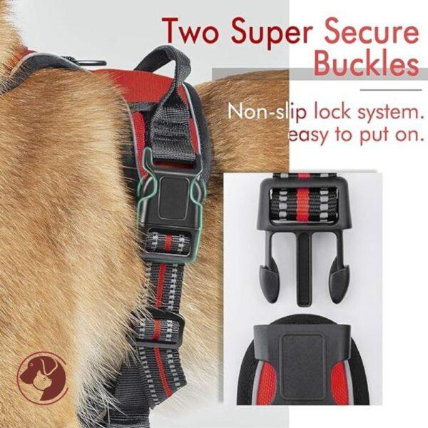 Full Body Dog Harness - Secure Buckles - Red